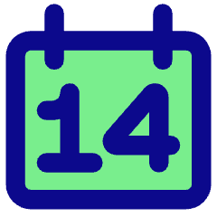 Date 14 Calendar Icon from Core Pop Set
