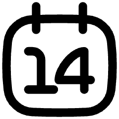 Date 14 Calendar Icon from Flex Line Set