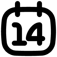 Date 14 Calendar Icon from Flex Remix Set