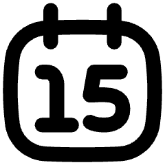 Date 15 Calendar Icon from Flex Remix Set
