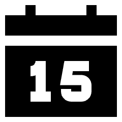 Date 15 Calendar Icon from Sharp Solid Set