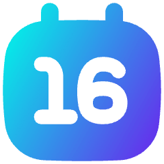 Date 16 Calendar Icon from Flex Gradient Set