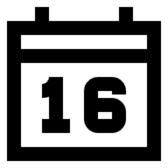 Date 16 Calendar Icon from Sharp Line Set
