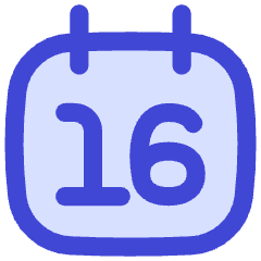 Date 16 Calendar Icon from Flex Duo Set