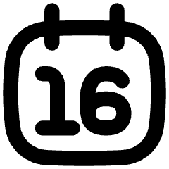 Date 16 Calendar Icon from Flex Remix Set