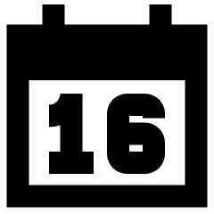 Date 16 Calendar Icon from Sharp Remix Set