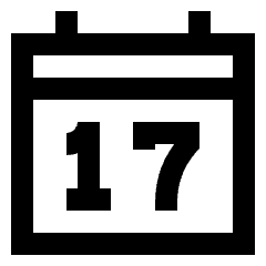 Date 17 Calendar Icon from Sharp Line Set