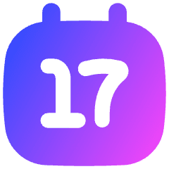 Date 17 Calendar Icon from Flex Gradient Set