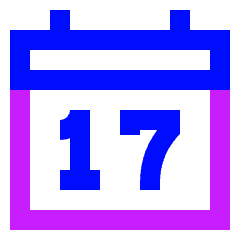 Date 17 Calendar Icon from Sharp Neon Set