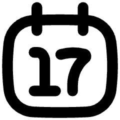 Date 17 Calendar Icon from Flex Remix Set