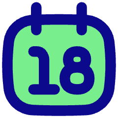 Date 18 Calendar Icon from Flex Pop Set