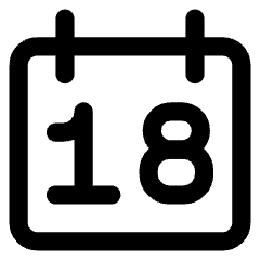 Date 18 Calendar Icon from Core Line Set