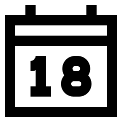 Date 18 Calendar Icon from Sharp Line Set