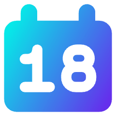 Date 18 Calendar Icon from Core Gradient Set