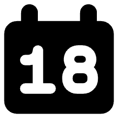 Date 18 Calendar Icon from Core Solid Set