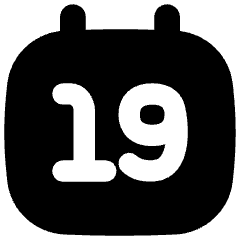 Date 19 Calendar Icon from Flex Solid Set
