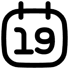 Date 19 Calendar Icon from Flex Line Set