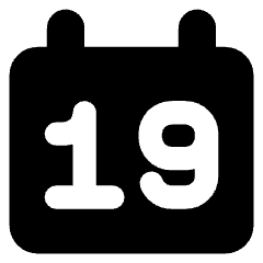 Date 19 Calendar Icon from Core Solid Set