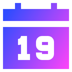 Date 19 Calendar Icon from Sharp Gradient Set