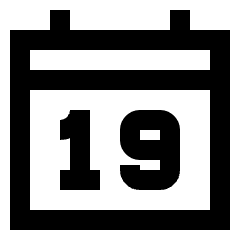 Date 19 Calendar Icon from Sharp Line Set