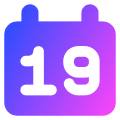 Date 19 Calendar Icon from Core Gradient Set