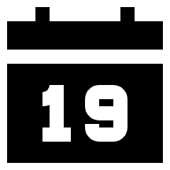 Date 19 Calendar Icon from Sharp Solid Set