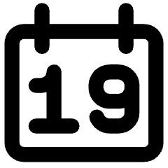 Date 19 Calendar Icon from Core Remix Set