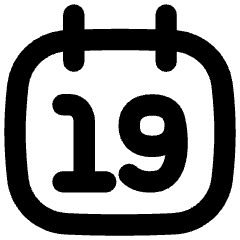 Date 19 Calendar Icon from Flex Remix Set