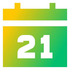 Date 21 Calendar Icon from Sharp Gradient Set