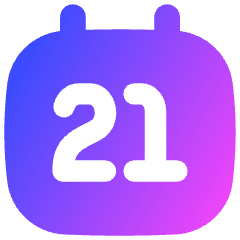 Date 21 Calendar Icon from Flex Gradient Set