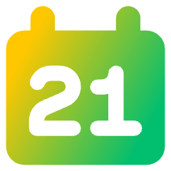 Date 21 Calendar Icon from Core Gradient Set