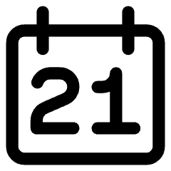 Date 21 Calendar Icon from Core Line Set