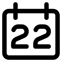 Date 22 Calendar Icon from Core Line Set