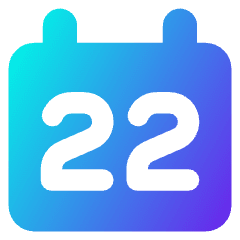 Date 22 Calendar Icon from Core Gradient Set