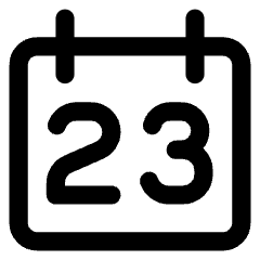 Date 23 Calendar Icon from Core Line Set