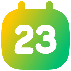 Date 23 Calendar Icon from Flex Gradient Set