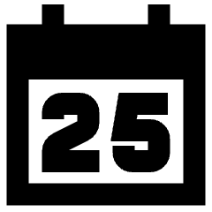 Date 25 Calendar Icon from Sharp Remix Set