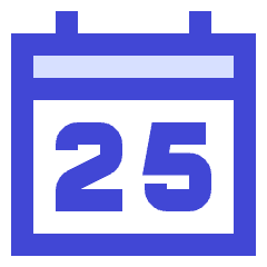 Date 25 Calendar Icon from Sharp Duo Set