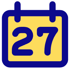 Date 27 Calendar Icon from Core Pop Set