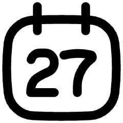 Date 27 Calendar Icon from Flex Line Set