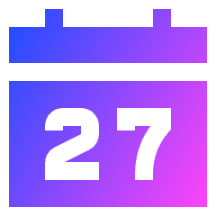 Date 27 Calendar Icon from Sharp Gradient Set