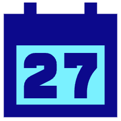 Date 27 Calendar Icon from Sharp Pop Set