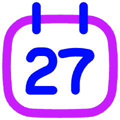 Date 27 Calendar Icon from Flex Neon Set