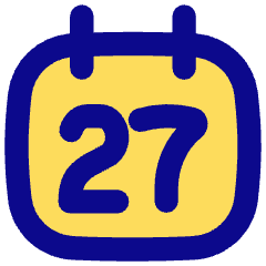 Date 27 Calendar Icon from Flex Pop Set
