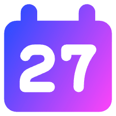 Date 27 Calendar Icon from Core Gradient Set