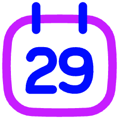 Date 29 Calendar Icon from Flex Neon Set