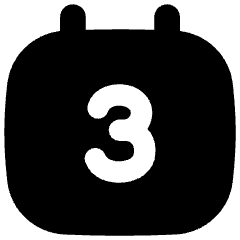 Date 3 Calendar Icon from Flex Solid Set