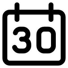 Date 30 Calendar Icon from Core Line Set