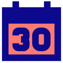 Date 30 Calendar Icon from Sharp Pop Set