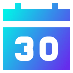 Date 30 Calendar Icon from Sharp Gradient Set